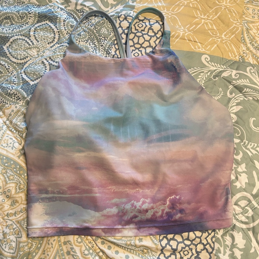 Old Navy Pink Purple Cropped Racerback Workout Tank Top